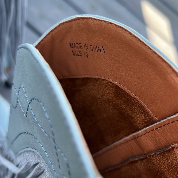 Fringe Western Boots in Light Dusty Blue Sz 10 - Picture 8 of 12